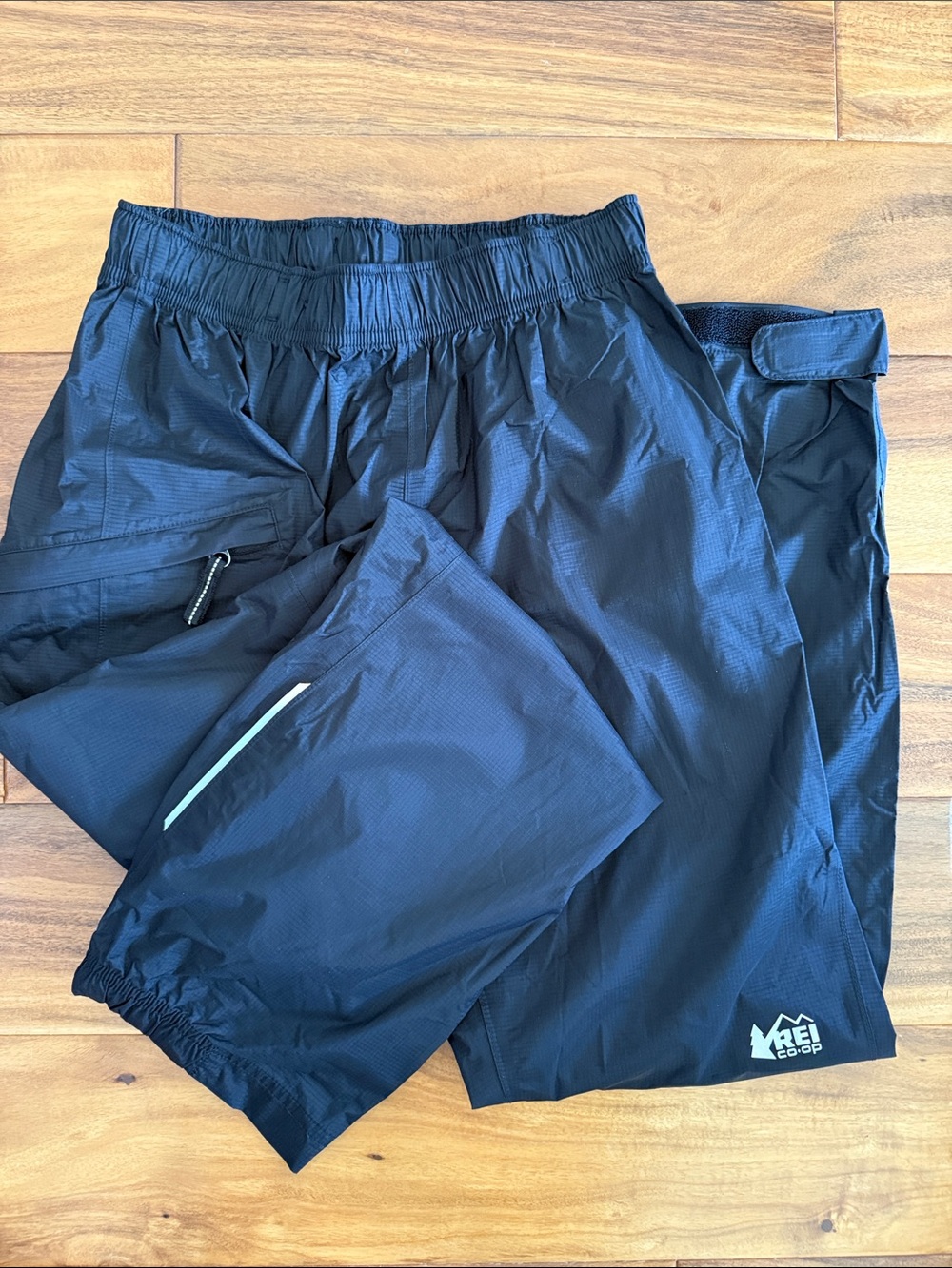 REI Kids’ Rainier Rain Pants - Black Elastic-Waist - Size M (10-12)